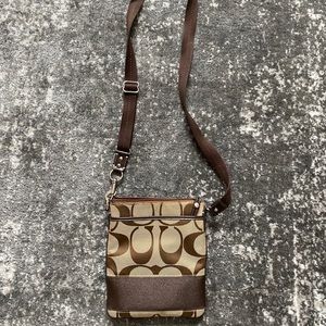 Coach Brown/Tan Adjustable Crossbody Bag